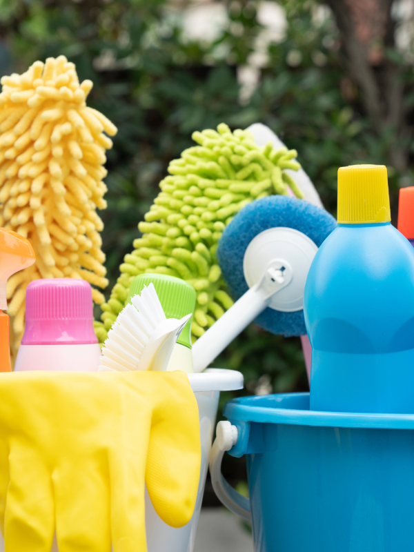 Professional cleaners in action